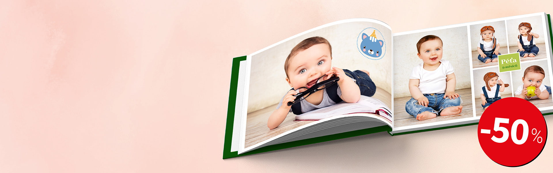 -50 % Fotokniha pevná, cca A4 na šířku -50 % Fotokniha pevná, cca A4 na šířku